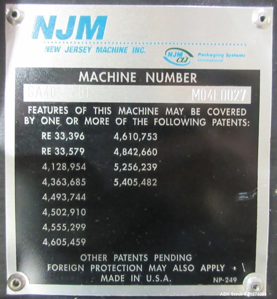 Used New Jersey Machine Model 400R-0049 Print and Apply Labeler