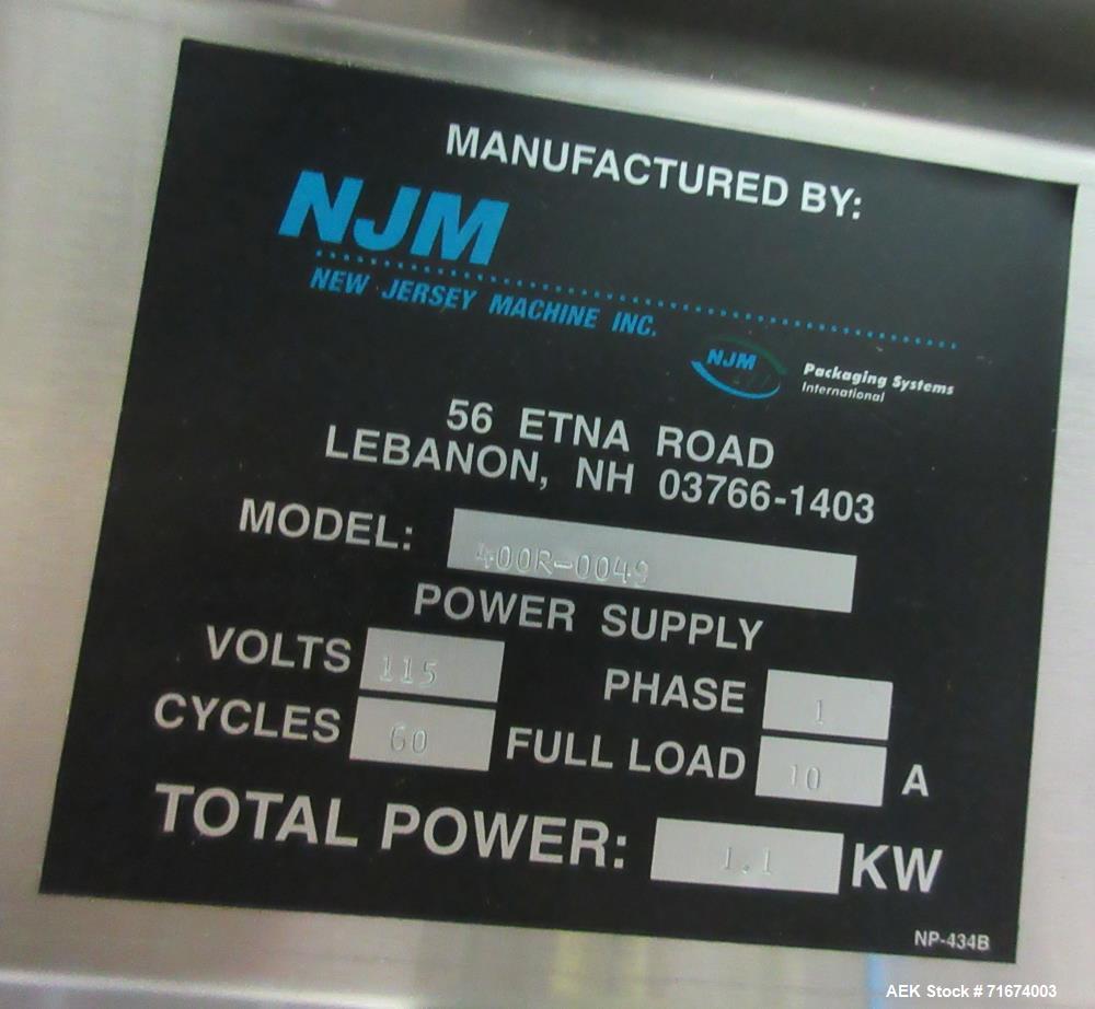 Used New Jersey Machine Model 400R-0049 Print and Apply Labeler