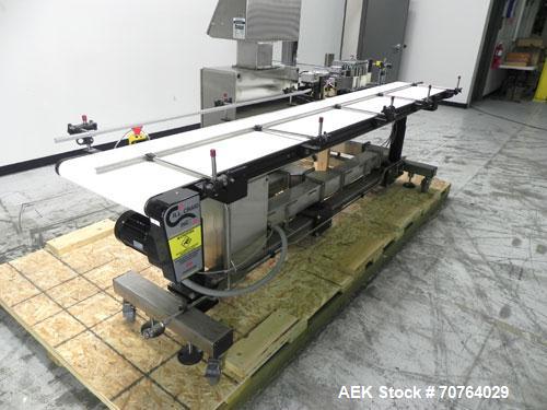 Used Paragon Model PLS-400 Print & Apply Case Labeler. Designed to print barcode and RFID labels. Machine has a 7” Tall label head. Includes automatic belt type case conveyor, integrated on common fr...