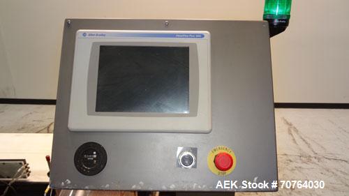 Used Paragon Model PLS-400 Print & Apply Case Labeler. Designed to print barcode and RFID labels using a Datamax DMX-A-4212 Print engine . Machine has a 7” Tall label head. Includes automatic belt ty...