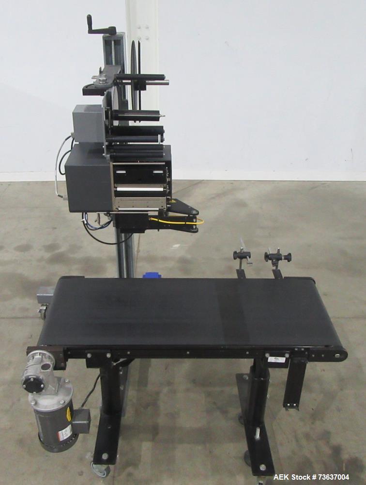 Used ID Technology Model 252 Label Printer Applicator with Conveyor