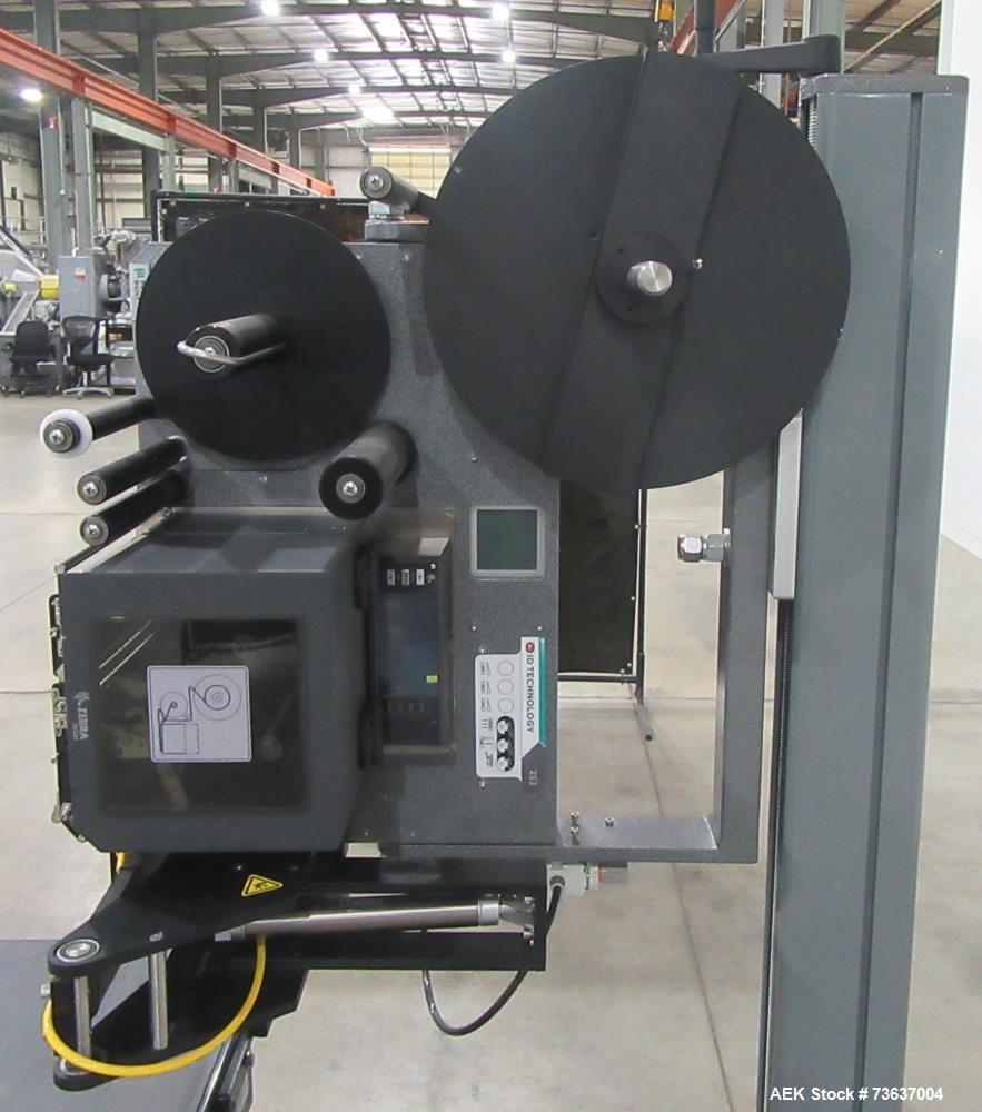 Used ID Technology Model 252 Label Printer Applicator with Conveyor