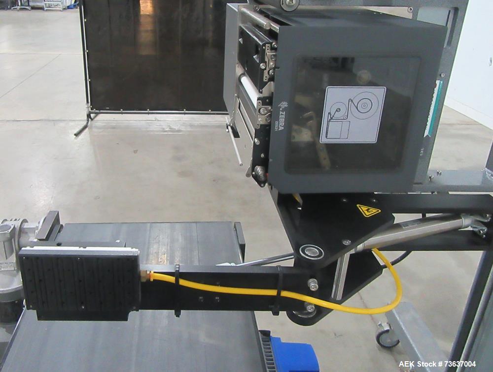 Used ID Technology Model 252 Label Printer Applicator with Conveyor