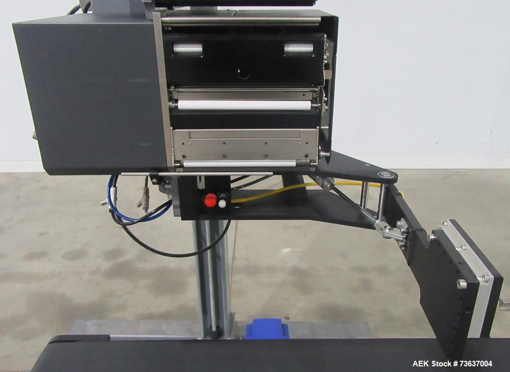 Used ID Technology Model 252 Label Printer Applicator with Conveyor
