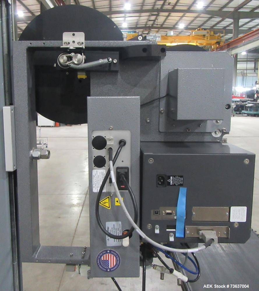 Used ID Technology Model 252 Label Printer Applicator with Conveyor