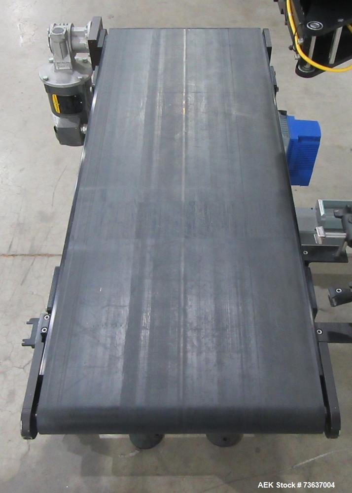 Used ID Technology Model 252 Label Printer Applicator with Conveyor