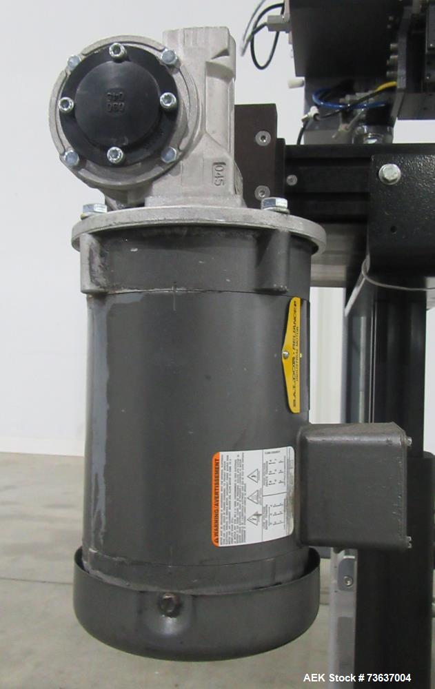 Used ID Technology Model 252 Label Printer Applicator with Conveyor