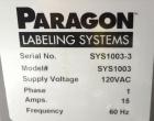 Used Paragon Model PLS-400 Print & Apply Case Labeler. Designed to print barcode and RFID labels using a Datamax DMX-A-4212 Print engine . Machine has a 7” Tall label head. Includes automatic belt ty...