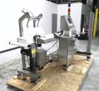 Used Paragon Model PLS-400 Print & Apply Case Labeler. Designed to print barcode and RFID labels. Machine has a 7” Tall label head. Includes automatic belt type case conveyor, integrated on common fr...