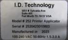 Used ID Technology Model 252 Label Printer Applicator with Conveyor
