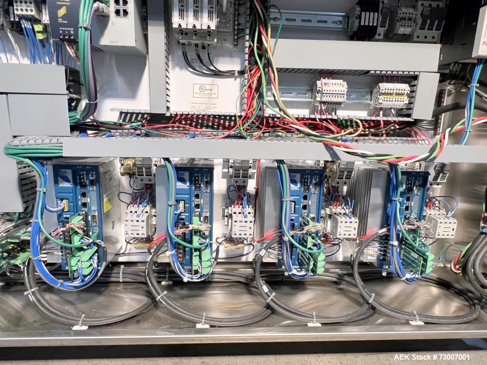 Used Accraply Model 350B-S Series Top and Bottom Labeling System. Capable of up to 120 products per minute depending on application. Special purpose labeling system developed specifically to apply to...