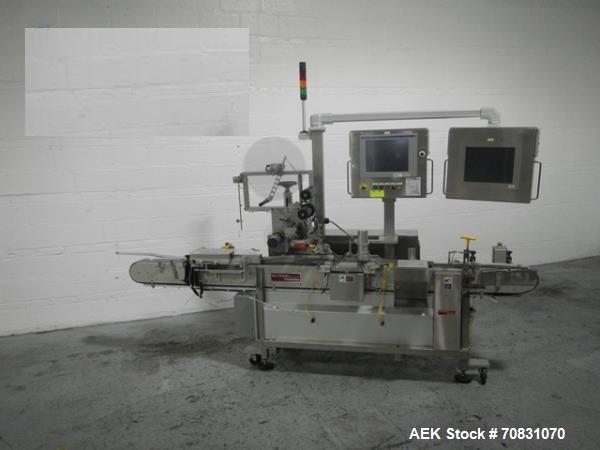 Used Barry Wehmiller Accraply top labeler, model 350T