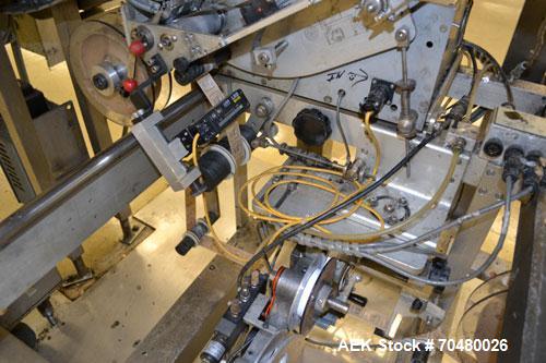 Used Accraply IM2000B bottom pressure sensitive spot labeler. Capable of speeds up to 150 containers per minute. Container size range: (Length) .5" to 12" (Width) .5" to 6" (Height) .5" to 4". Label ...
