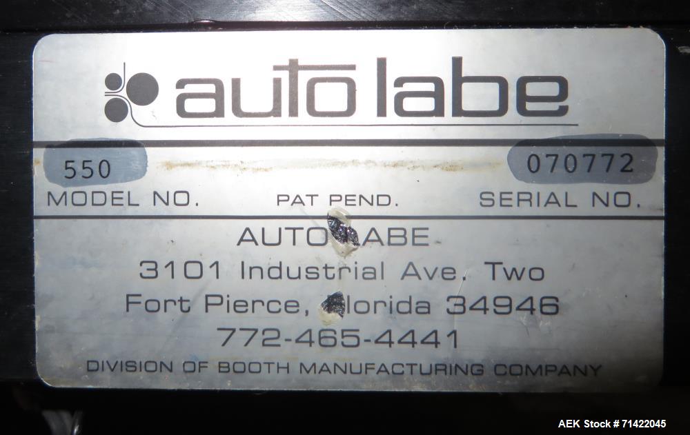 Used- Auto Labe Model 550 Pressure Sensitive Spot Labeler