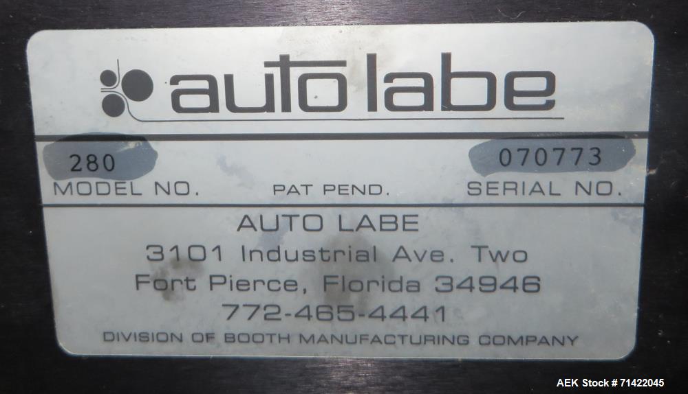 Used Auto Labe Model 550 Pressure Sensitive Spot Labeler