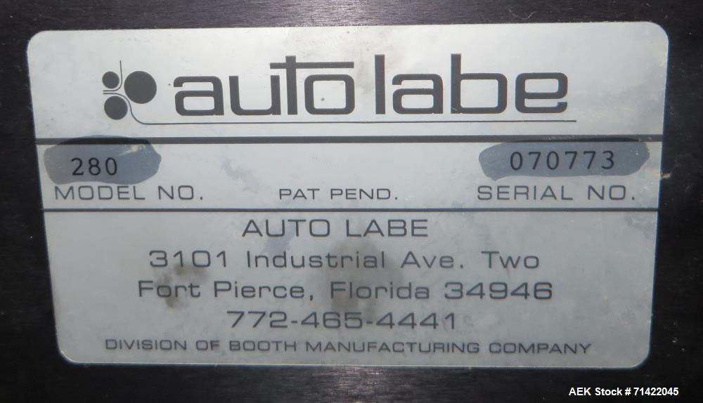 Used- Auto Labe Model 550 Pressure Sensitive Spot Labeler