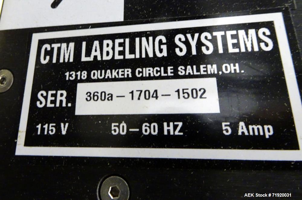 Used CTM print and apply spot labeler, Model CTM-360-A, Serial # 1502.