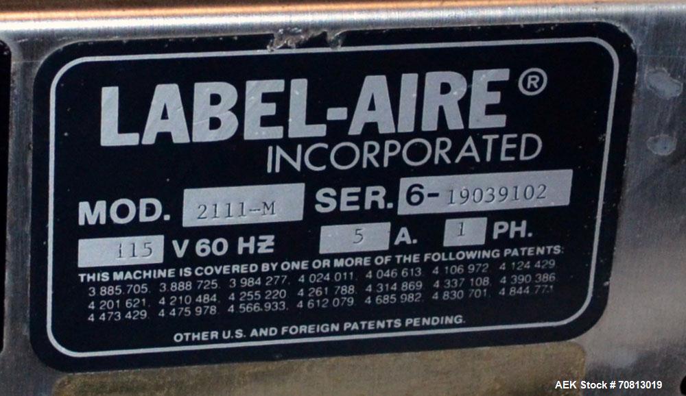 Used- Label-Aire 2111M Pressure Sensitive Labeler