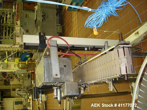Used Label-Aire Pressure Sensitive Spot Labeler, Model 2111M. Designed for roll fed labels. It is microprocessor controlled and blows the labels on with a blast of air. It will apply labels sized fro...