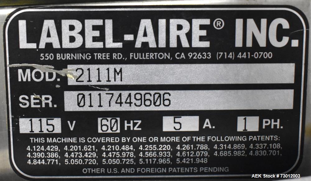 Label-Aire 2111M Air Blow Labeler