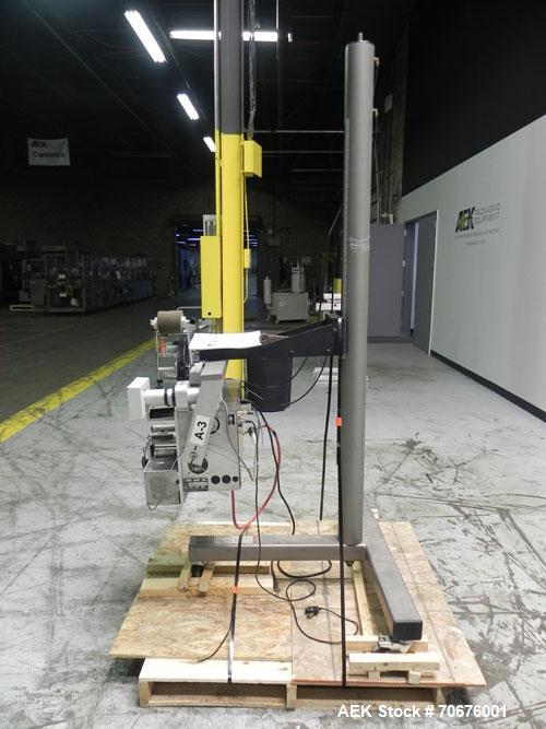 Used Label-Aire Model 3111CD Pressure Sensitive Blow On Labeler capable of speeds up to 1500” of web per minute. Label size range: width .88” to 4.13”, length .75” to 5".  Label roll up to 12” diamet...