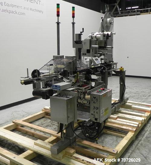 Used Label-Aire Model 3115-1500-4" LH Top and Bottom Hugger Belt Labeler