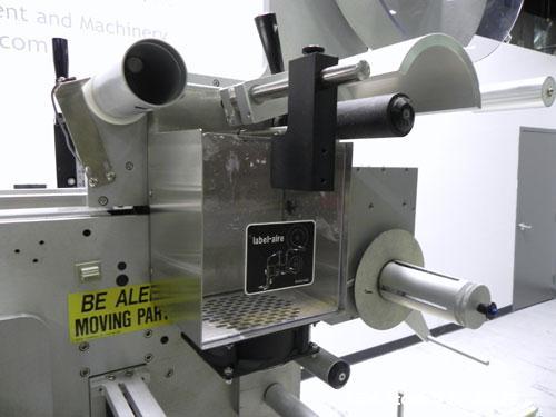 Used Label-Aire Model 3115-1500-4" LH Top and Bottom Hugger Belt Labeler