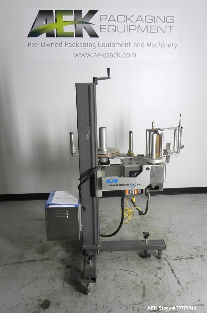 Used New Jersey Machine 305SL Colt Pressure Sensitive Labeler. Machine is rated at speeds of up to 800" of label per minute. Label range minimum 5/8" high x 3/8" long, maximum 5" high x 5" long. Roll...