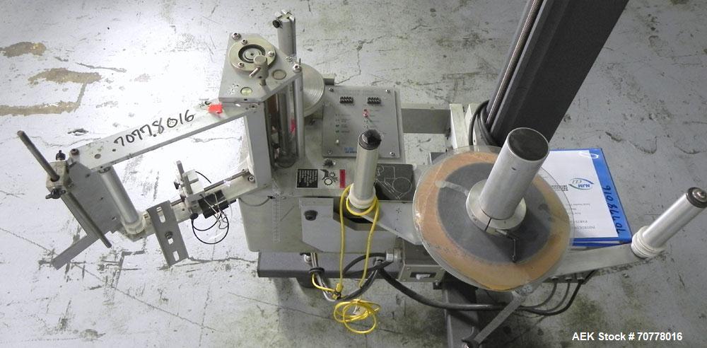 Used New Jersey Machine 305SL Colt Pressure Sensitive Labeler. Machine is rated at speeds of up to 800" of label per minute. Label range minimum 5/8" high x 3/8" long, maximum 5" high x 5" long. Roll...