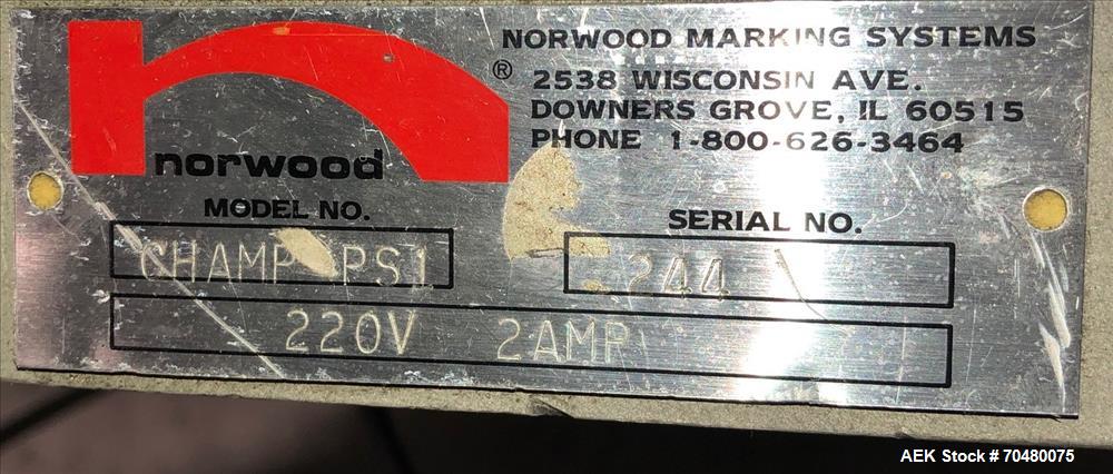 Used Shorewood Model 300 Horizontal Pressure Sensitive Bottom Spot Labeler