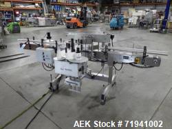 Used Quadrel Model Moduline 3-Panel, Quadrel Q55 L.H. Labeling Head. Adjustable height. 7.5 in. tall plate, currently set up...