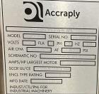 Used- Accraply Model 350B-S Series Top and Bottom Labeling System. Capable of up to 120 products per minute depending on app...