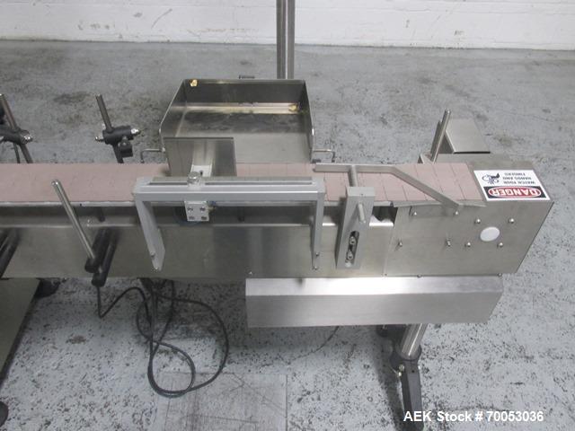 Used- New Jersey Wrap Around Labeler, Model UNI300V-S007. Includes Optel vision system, model Optel OP300, 120 volt, serial#...