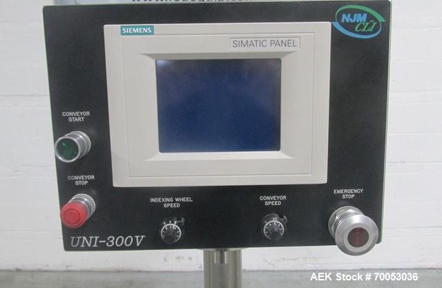 Used New Jersey Wrap Around Labeler, Model UNI300V-S007. Includes Optel vision system, model Optel OP300, 120 volt, serial# 15305-02, built 2004.