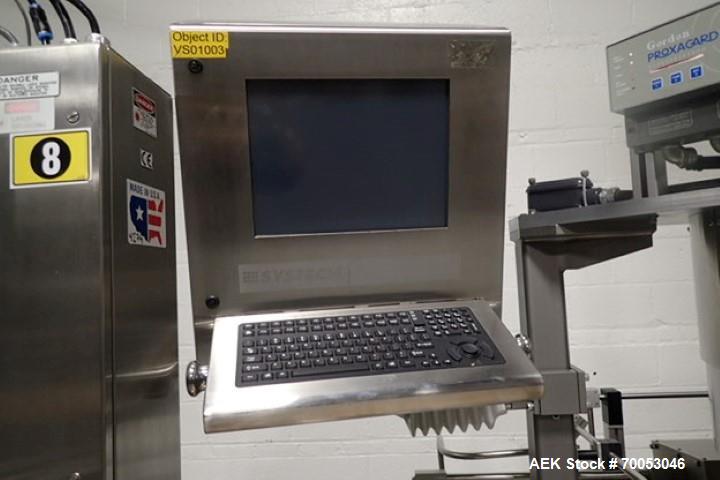 Used Used Sancoa rotary labeler. model# PRL 1500R-S10, 10 station, right hand label head, dual label unwind stand, Industrial Dynamic Lastec laser coder with vision system, onboard side serter head, ...