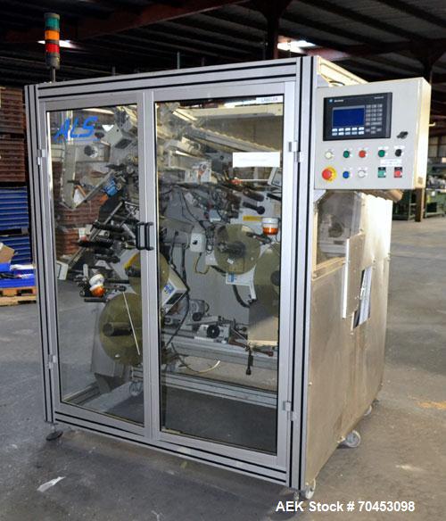 Used ALS T2-350 Automatic Tube Labeler capable of doing plastic or metal tubes. Rated at speeds to 90 tubes per minute (depending on tube size). Tube size: Diameter 10mm - 50mm. Label size range: wid...