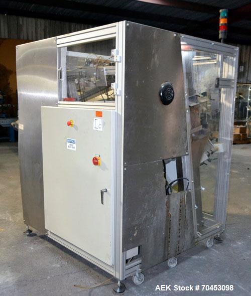 Used ALS T2-350 Automatic Tube Labeler capable of doing plastic or metal tubes. Rated at speeds to 90 tubes per minute (depending on tube size). Tube size: Diameter 10mm - 50mm. Label size range: wid...