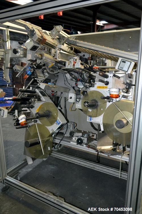 Used ALS T2-350 Automatic Tube Labeler capable of doing plastic or metal tubes. Rated at speeds to 90 tubes per minute (depending on tube size). Tube size: Diameter 10mm - 50mm. Label size range: wid...