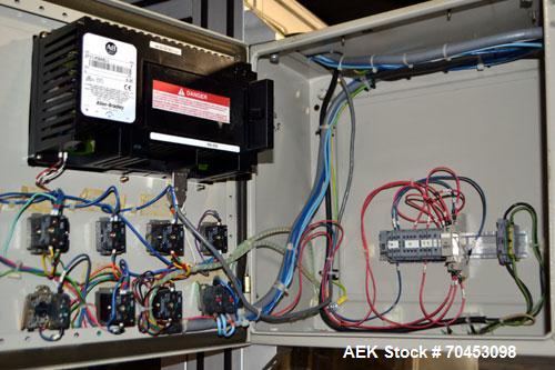 Used ALS T2-350 Automatic Tube Labeler capable of doing plastic or metal tubes. Rated at speeds to 90 tubes per minute (depending on tube size). Tube size: Diameter 10mm - 50mm. Label size range: wid...