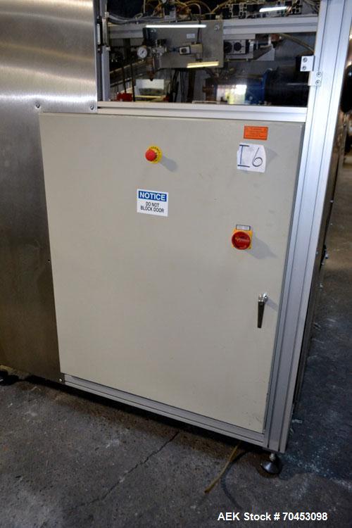 Used ALS T2-350 Automatic Tube Labeler capable of doing plastic or metal tubes. Rated at speeds to 90 tubes per minute (depending on tube size). Tube size: Diameter 10mm - 50mm. Label size range: wid...