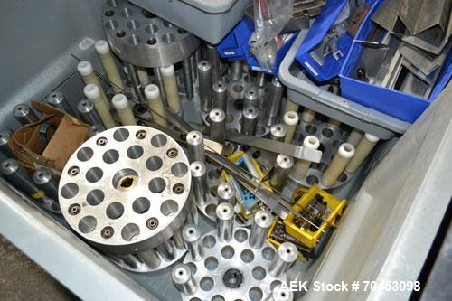 Used ALS T2-350 Automatic Tube Labeler capable of doing plastic or metal tubes. Rated at speeds to 90 tubes per minute (depending on tube size). Tube size: Diameter 10mm - 50mm. Label size range: wid...