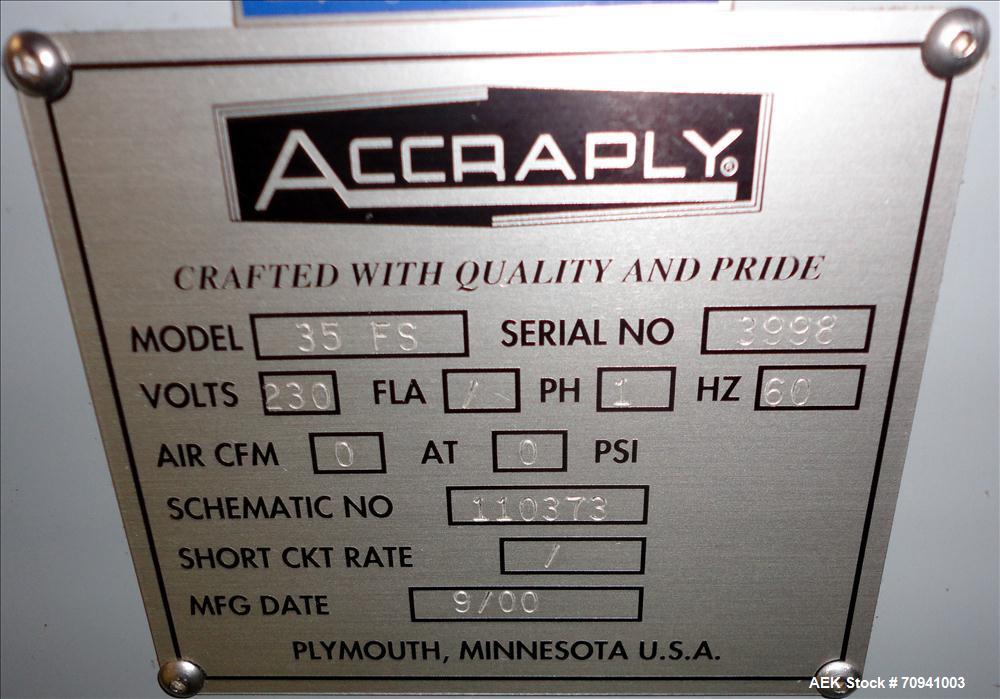 Used- Accraply Model 35PW Wraparound Pressure Sensitive Labeler