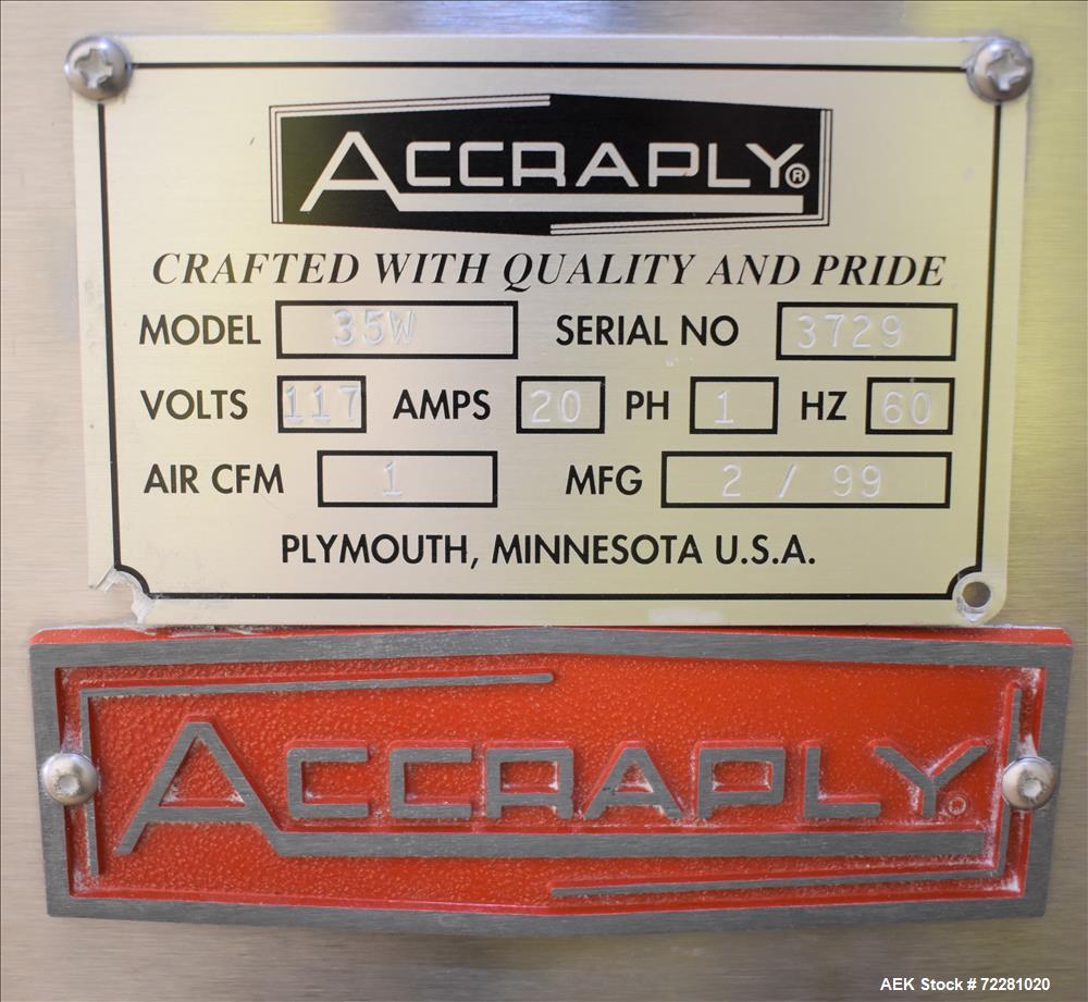Used Accraply Wrap Around Bottle Labeler