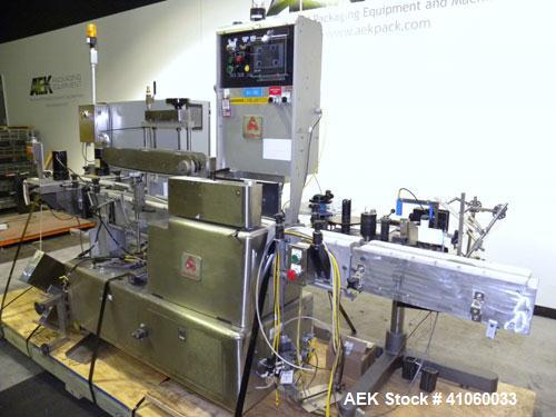 Used- Accraply Model 4000-PWInline Automatic Wrap Around Pressure Sensitive Labe