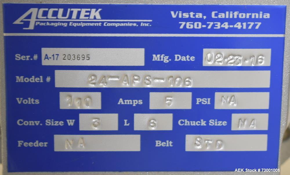 Accutek Automatic Pressure Sensitive Wraparound Labeler