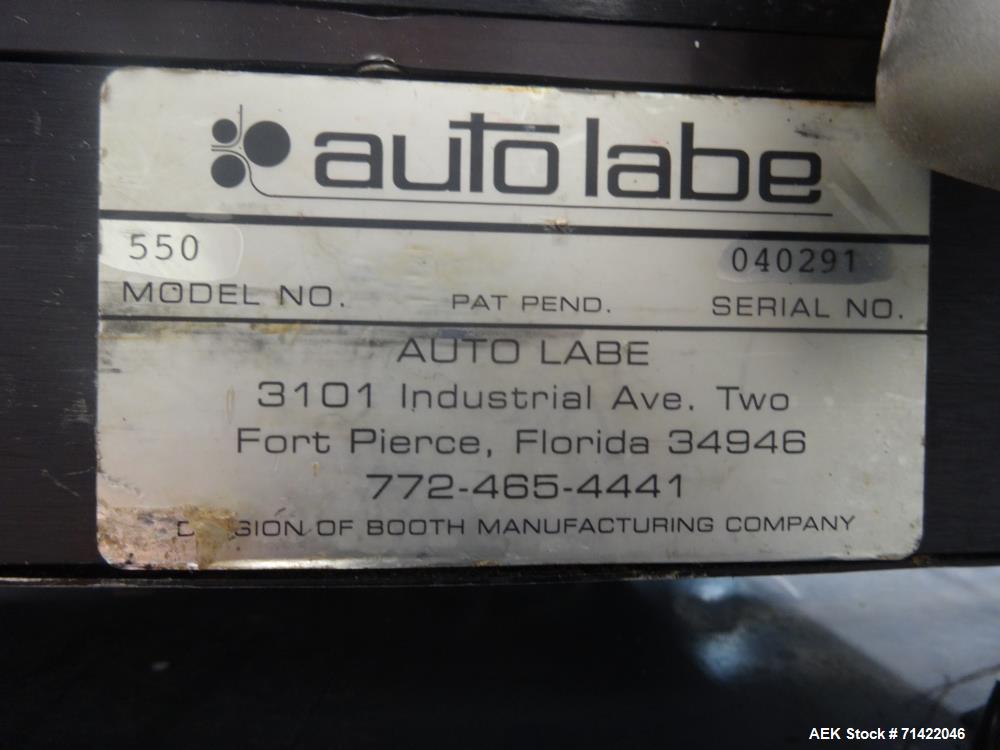 Used Auto Labe Model 550 Semi Automatic Pressure Sensitive Wrap Around Labeler