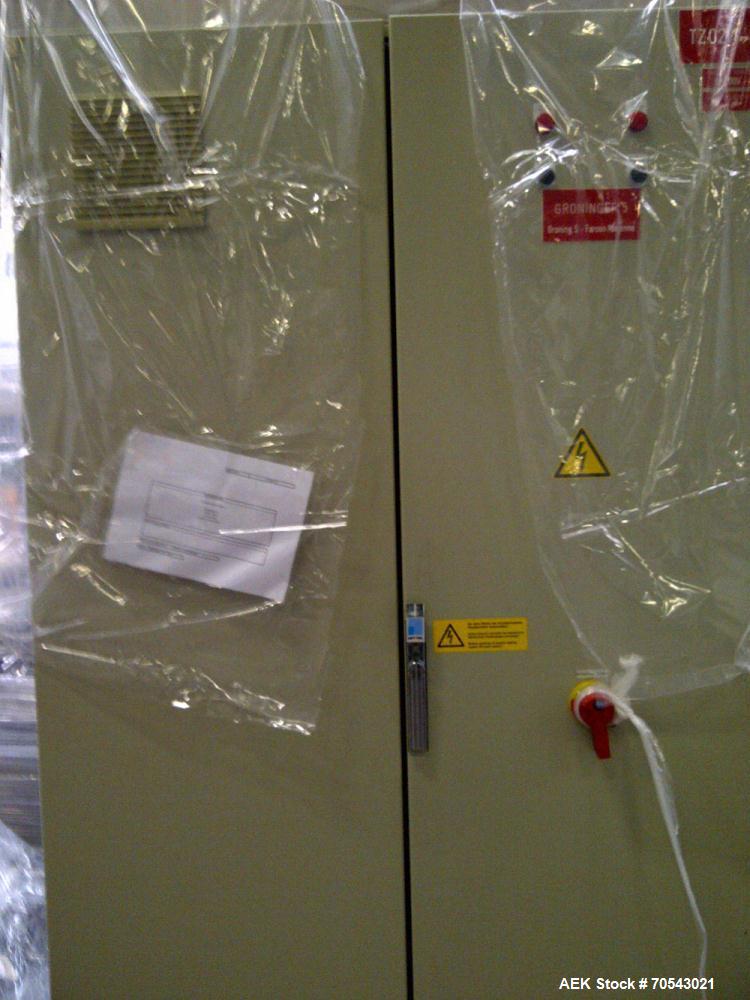 Used Groninger SMKE 15000 Labeller and Plunger Insertion Machine.  Maximum output 15000 syringes/hour, syringe formats 0.5 and 1.0 ml.