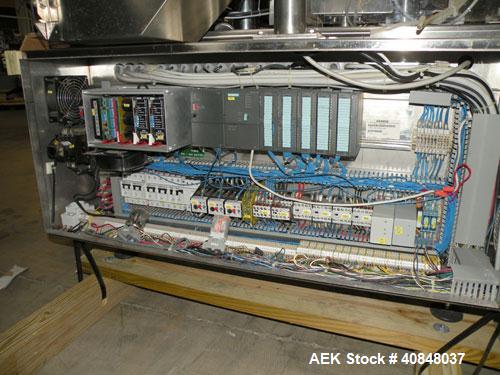 Used Libra Pharmaceutical Technologies Pressure Sensitive Bottle Labeler, Model SENS 350. Designed to apply pressure sensitive labels on cylindrical containers of metal, glass, or plastic. Maximum ou...