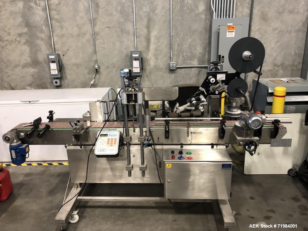 Used Ketan LS3PW-W Three Panel and Round Product Labeling System.