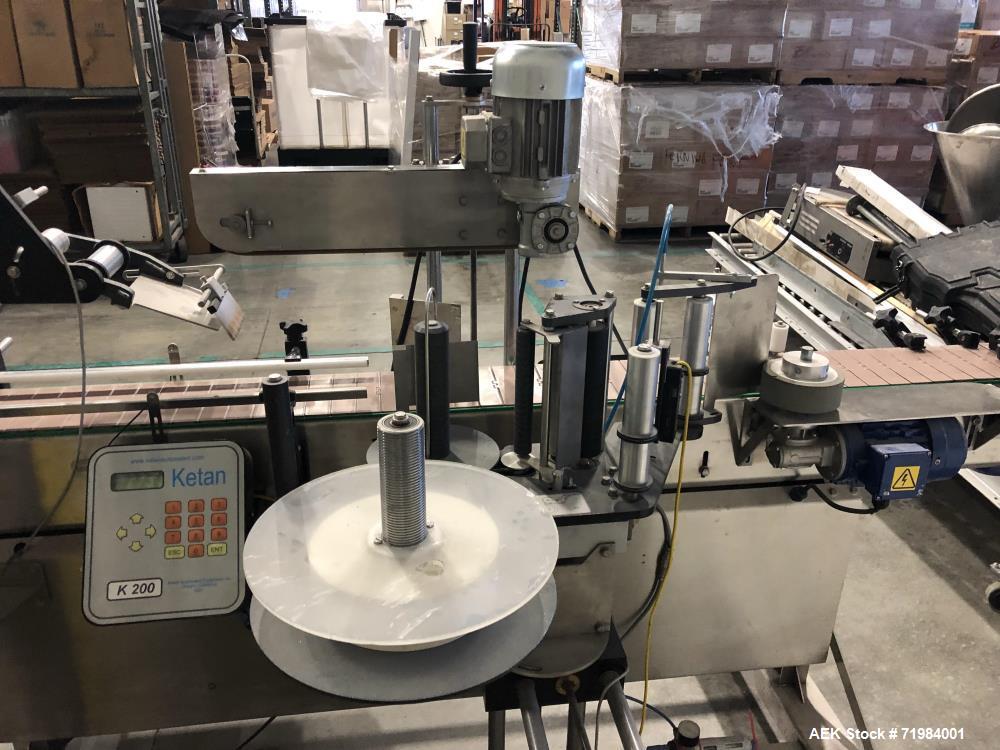 Used Ketan LS3PW-W Three Panel and Round Product Labeling System.